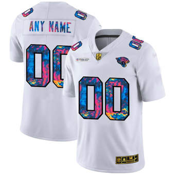 Men's Jacksonville Jaguars White NFL 2020 Customize Crucial Catch Limited Stitched Jersey